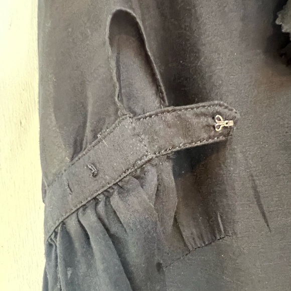 Kate Boggiano Dramatic Ruffle Stand Collar semi-sheer shirt size 6 - Picture 8 of 9